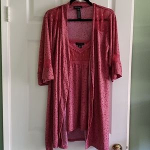 Nightgown and wrap robe pajama set